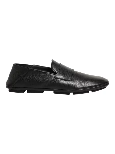 Lniane półbuty Dolce And Gabbana czarne