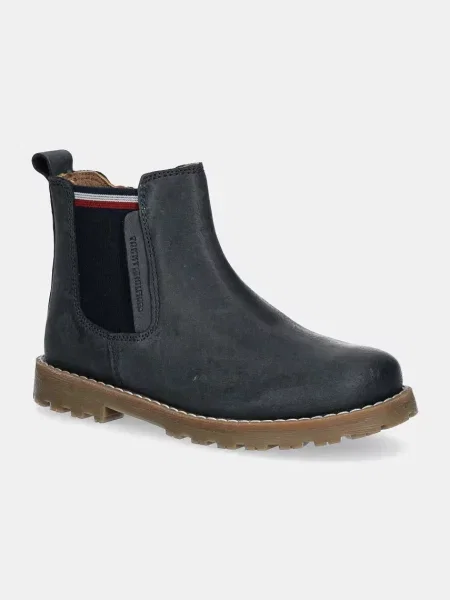 Otroški zimski usnjeni čevlji Tommy Hilfiger modra
