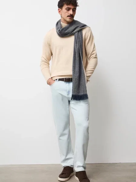 Pulover Medicine za muškarce lagane s poludolčevitom bež