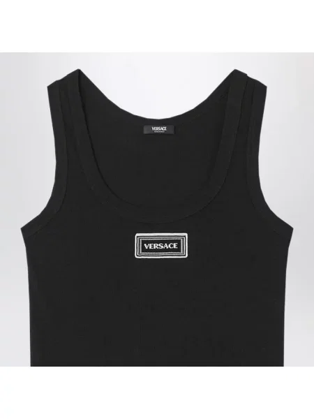 Top Versace bez rękawów czarny