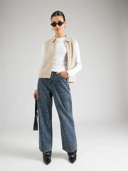 Morgan Vestă tricotată crem bej