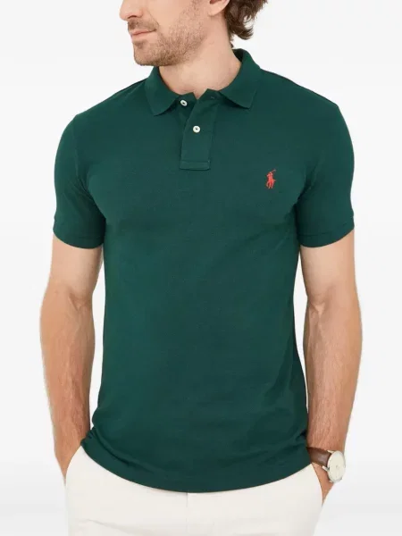 Fular Polo Ralph Lauren din piele de căprioară cu franjuri albastru