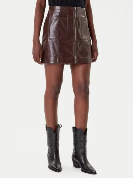 HUGO Спідниця зі штучної шкіри коричневий