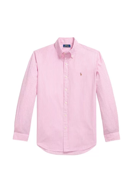 Хавлиени препасан карирана риза Polo Ralph Lauren синьо