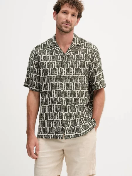 Lanena srajca Frescobol Carioca zelena