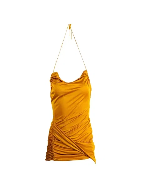 Rochie mini Atlein cu volane de costum mini galben