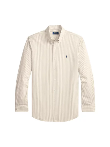 Koszula Ralph Lauren w paski z paskiem beżowa