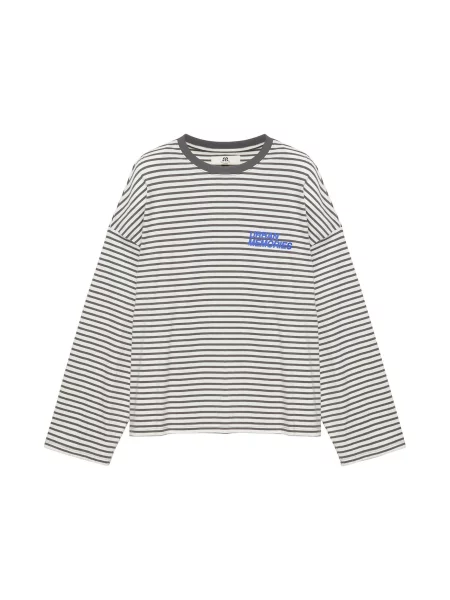 Pull&Bear Tričko RAYAS 1 modrá / tmavě šedá bílá