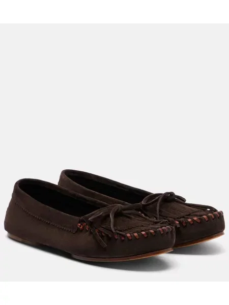 Pantofi loafer Paris Texas din piele de căprioară maro