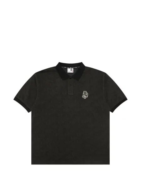Tricou polo Aape By A Bathing Ape cu autograf gri
