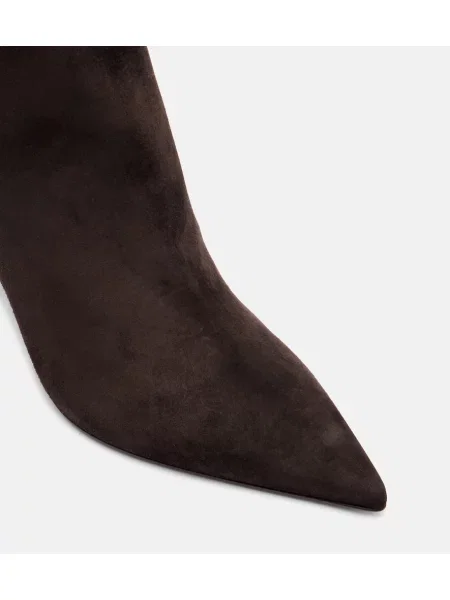Cropp cizme scurte Christian Louboutin din piele de căprioară maro