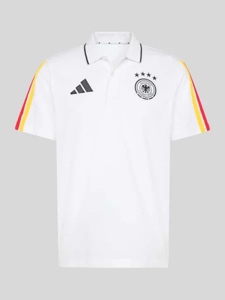 Krój regular fit t-shirt z czystej bawełny model Deutschland DNA Polo WM Adidas Sportswear biała