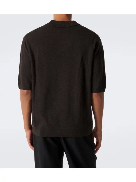 Tricou polo Le Kasha din cașmir maro