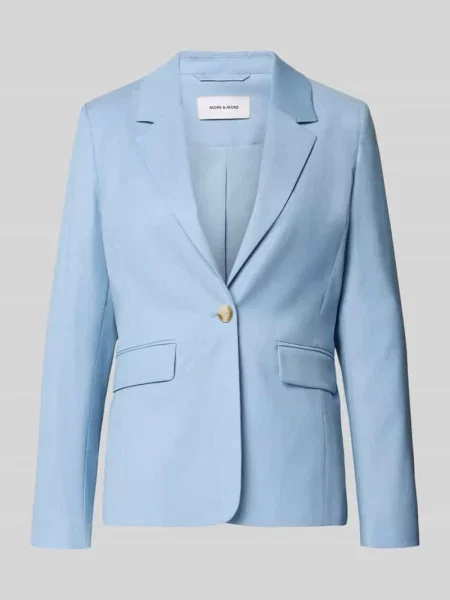 Żakiet o kroju slim fit z z patką More & More niebieska