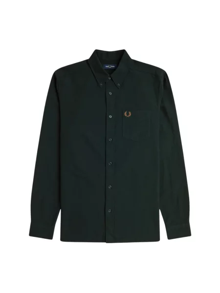 Koszula Fred Perry z twillu zielona