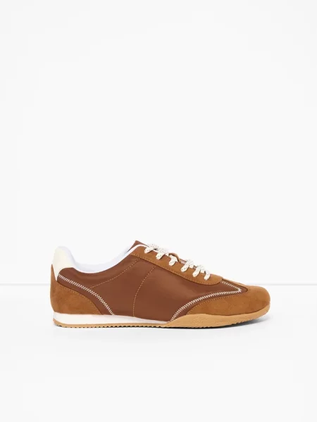 Sneakersy w stylu retro brązowe