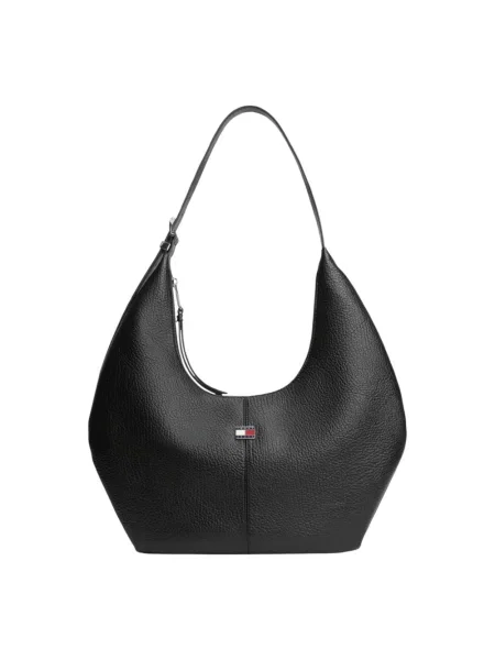 Tommy Jeans torebka hobo z imitacji skóry czarne