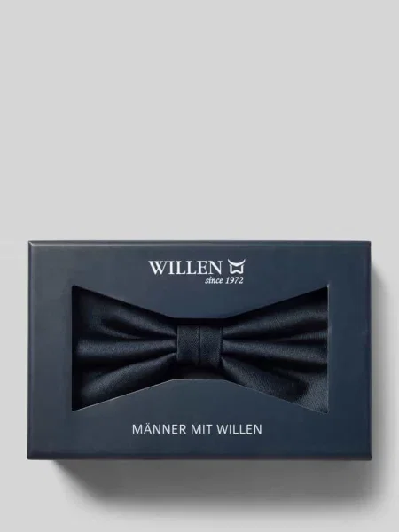 Mucha jedwabna z fakturowanym wzorem Willen granatowy