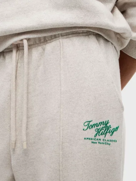 Махровые спортивные штаны Tommy Hilfiger бежевые