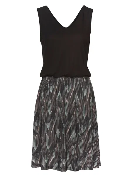 VIVANCE Obleka pegasto siva / večbarvno zelena črna