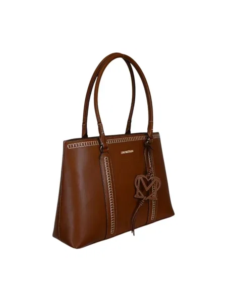 Torebka Love Moschino w serca brązowa