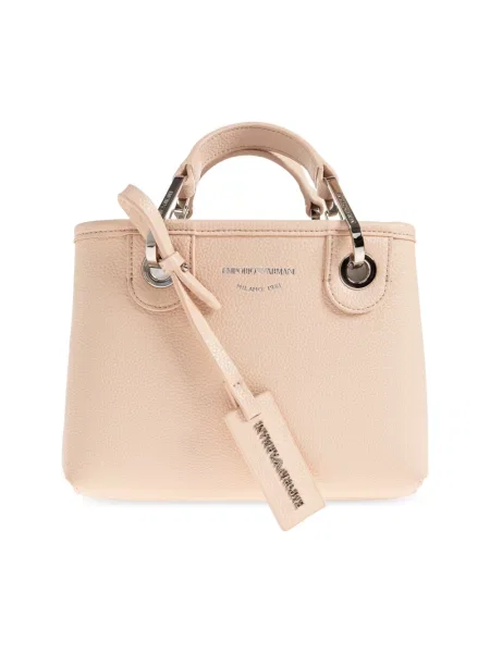 Torebka crossbody Emporio Armani skórzana beżowa