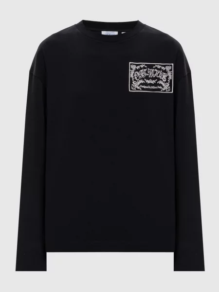 Лонгслів з вишивкою логотипа Off-white чорний