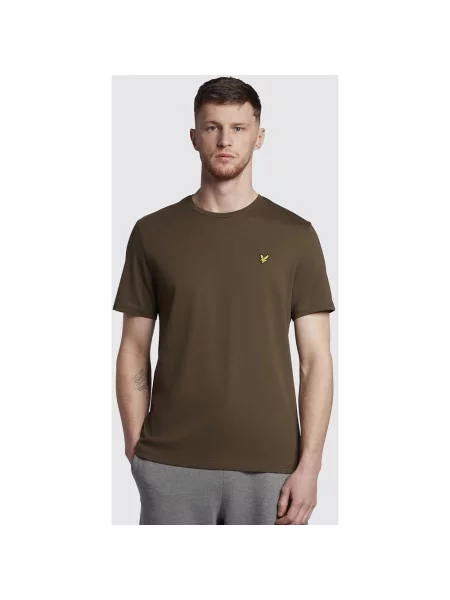 Koszulka z krótkim rękawem Lyle & Scott Plain brązowooliwkowa XS brązowa