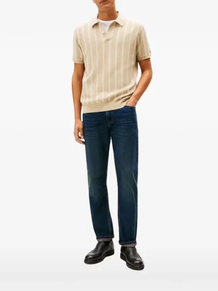 Tricou polo Tommy Hilfiger cu dungi tricotate
