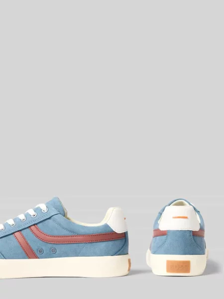 Sneakersy z nadrukiem z logo model AIDEN_TENN' Boss Orange granatowe