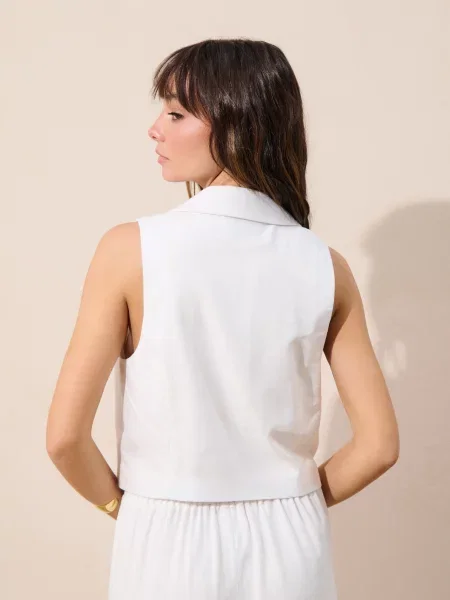 Костюмний жилет кремовий