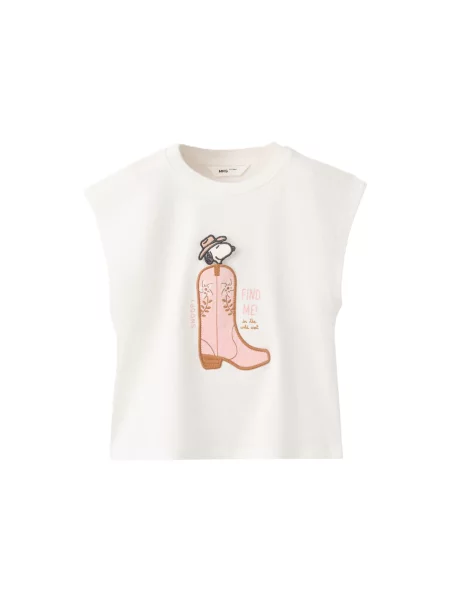 MANGO KIDS Majica SYBOTA svijetlosmeđa / roza / crna / prljavo bijela