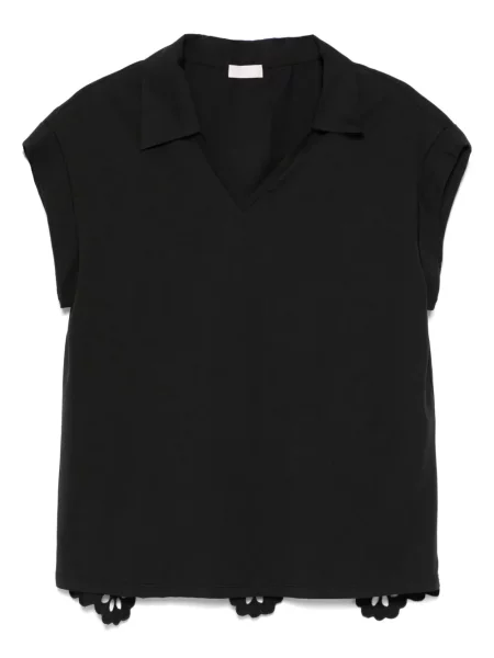 Koszulka Liu Jo z dekoltem w serek czarna