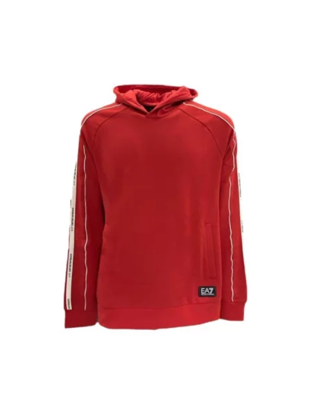 Bluza z kapturem Emporio Armani Ea7 czerwona