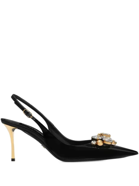 Pantofi cu toc Dolce & Gabbana de cristal negru