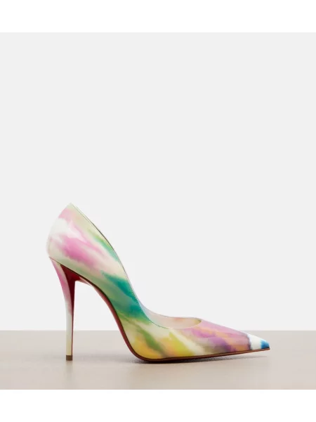 Kožené lakované lodičky Christian Louboutin s potlačou