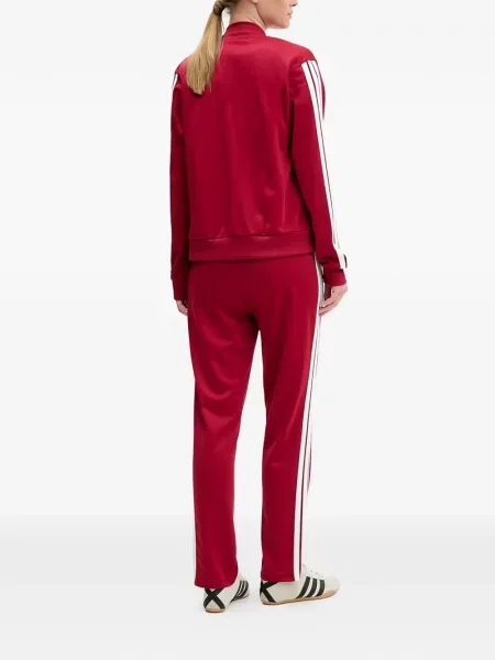 Komplet dresowy Adidas koronkowy sznurowany w paski różowy