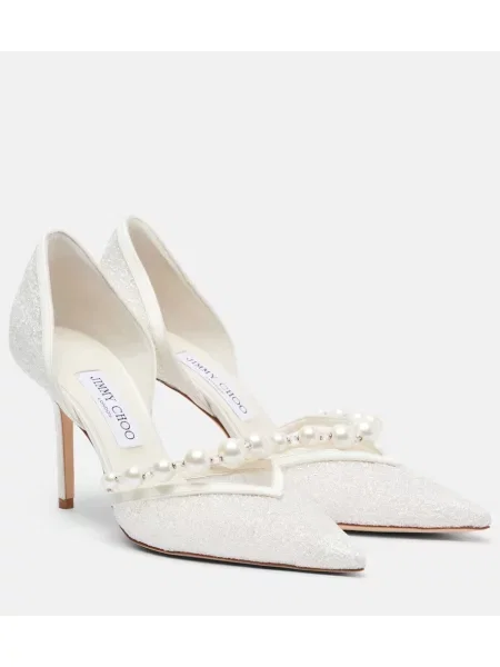 Pantofi cu toc Jimmy Choo din piele alb