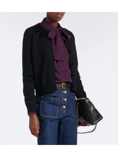 Cardigan Valentino de lână negru