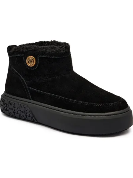 Pinko Bocanci YOKO 22 | shearling | zamsz negru