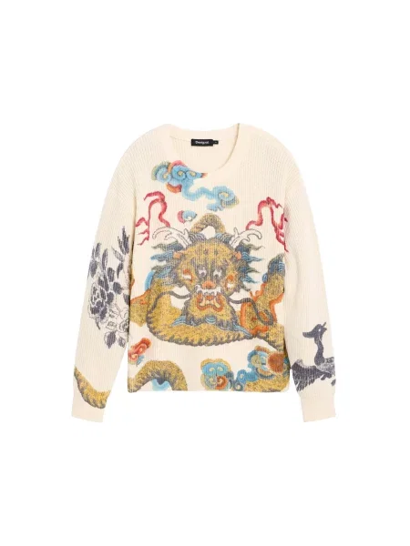 Desigual Pulover mai multe culori alb