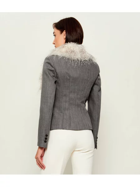Elisabetta Franchi De lână sacou 2 în 1 | shearling gri