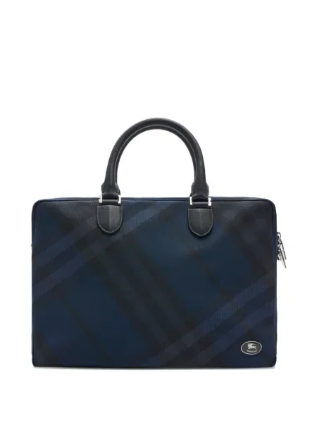 Servietă Burberry în carouri albastru