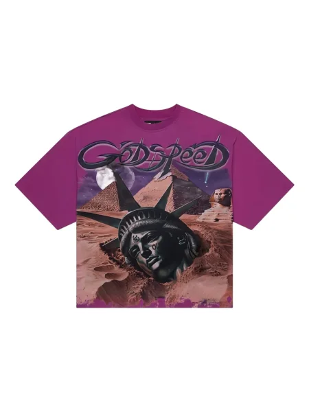 Tricou Godspeed cu imagine violet