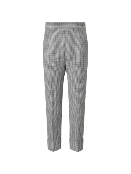 Pantaloni Thom Browne de lână în carouri gri