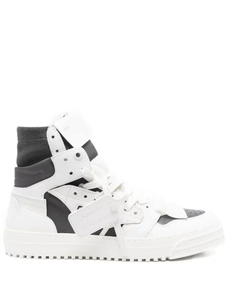 Sneakerși Off-white din piele alb