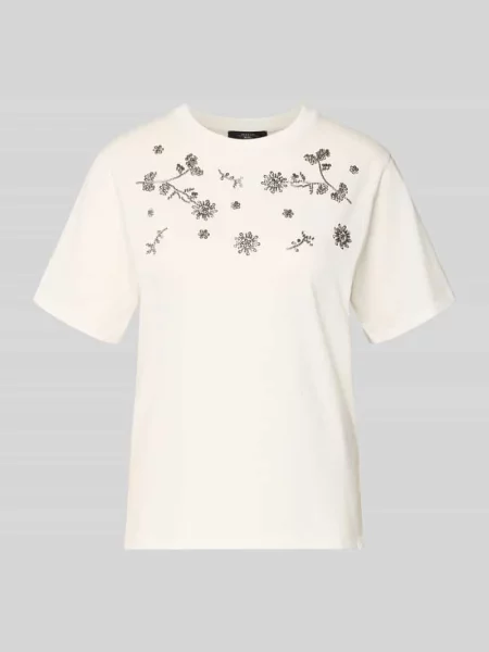 T-shirt o kroju slim fit z czystej bawełny model ‘DAGILE’ Weekend Max Mara biała
