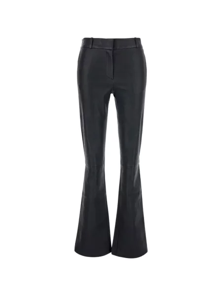 Pantaloni Arma din piele evazate negru