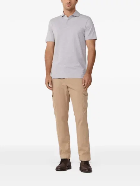 Scurt tricou polo Hackett London gri