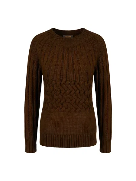 Sweter Moorer elegancki brązowy